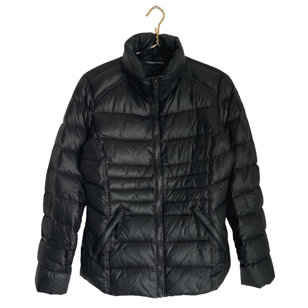 Andrew Marc Down Jacket Womens S Black 650 Fill Packable Puffer Coat Gorpcore‎